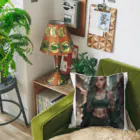 シロクマペンギンのタトゥーピアスガール Cushion