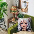 巫女スタぐらむのもふもふの美少女甘える Cushion