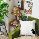 グニャグニャ偏頭痛の見返り黒猫 Cushion