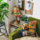 AQUAMETAVERSEの犬のぼくが画家だよ何か？ アメジスト 2046 Cushion