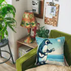 Green__teaのPenguinとウクレレ Cushion