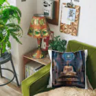 シロクマペンギンの場違いな大仏様 Cushion