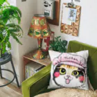 shop あこ猫犬屋のピンク帽のみかんちゃん Cushion