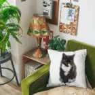 kinako-japanのくつした猫のくろみつ Cushion