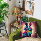 ELMONMARTのカラフルうさぎ Cushion