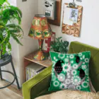 echicaのGreen Tree Black Bird Cushion