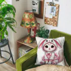 Snow-peaceのふわふわバニーコスチュームのかわいい子猫 Cushion