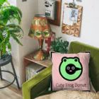 雑貨屋kerori(ザッカヤケロリ）のCute Frog Donut（キュートフロッグドーナツ） Cushion