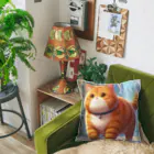 レールファン&スピリチュアルアイテムショップのデブ猫 Cushion