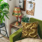 龍のエネルギーの煌めくゴールドドラゴン Cushion