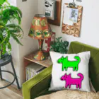 柴犬しばわんこhana873のしばいぬさんたち(ピンクと黄緑)柴犬さんたち Cushion