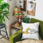 サトウノリコ*のピスピスゆーて寝るネコ【ハチワレグレー】 Cushion