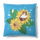 Kotetsu diary(SUZURI店)のシェルティ＆ダックス×ひまわり Cushion
