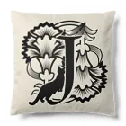 レトロネコ雑貨 華鳥風月のレトロネコ　イニシャルクッション J Cushion