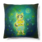 『星月夜の猫』（安財ちずかのイラストグッズONLINE SHOP）の星月夜・猫の幻想物語 Cushion