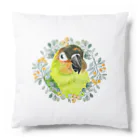 mariechan_koboの020 クロカミインコ(ハイブリッド)　オレンジ小花のリース Cushion