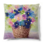 アートコミュニティー笑顔の花のパンジーの花かご Cushion