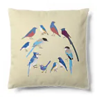 エダマメトイチ雑貨店のI love blue birds クリーム Cushion