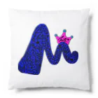 MQrM👑(もきゅれむ)の帽子・クッション ❛M❜ special design〜ブルー〜 Cushion