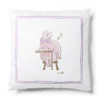 めだか イラストのおねむうさぎ(ぴんく) Cushion