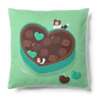 Kotetsu diary(SUZURI店)のシェルティ×チョコ(ミントカラー) Cushion