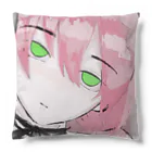 ねんねのピンク髪の女性 Cushion