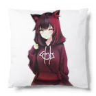 Red & Brack の猫耳パーカー Cushion