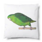 森図鑑の[森図鑑] サザナミインコ緑色 Cushion