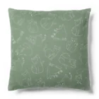 林なのはなの猫柄　緑 Cushion