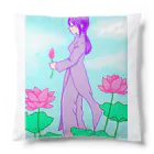 虹色猫工房(クロミツ)のアオザイの少女 Cushion