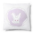 妖怪 水姫城-Yokai.Mizukijyo-ฅ^ơωơ^ฅ♡の貝がらと、ネコうさ🐰(ラベンダー×ホワイト) Cushion