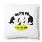 小鳥と映画館のハチワレーズ　猫　黄色ロゴ Cushion