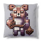 ゆうぴっく・NFTキャラクターグッズのドット絵ー動物戦士メカニック小熊 Cushion