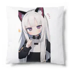 ケモ耳美少女キツネちゃん（AIart）のキュート＆ワイルドな髪の女の子 Cushion