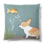 コーギーライフの金魚とコーギー Cushion