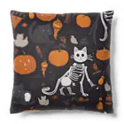 ToToMoの【ハロウィン】スケルトンキャット Cushion