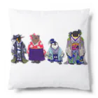 ヤママユ(ヤママユ・ペンギイナ)のいずれ菖蒲か杜若₋Aptenodytes Kimono Penguins- クッション