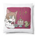 猫のきぬくんのお店の素敵な夜 Cushion