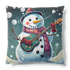 のんびりアート工房の雪だるまアーティスト Cushion