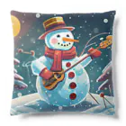 のんびりアート工房の雪だるまアーティスト Cushion