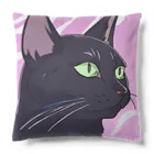 73GTCのかっこいい黒猫3 Cushion