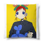 コームぶっ刺し侍で候のバルーン職人少女 Cushion