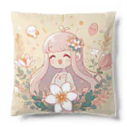 終わらない夢🌈の少女とお花🌸 Cushion