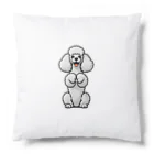 COCO SHOPのホワイトカラーのプードル（ちんちんポーズ） Cushion