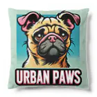 Urban pawsの情けない顔のパグチワワ「Urban paws」 クッション