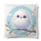 酉年による鳥好きのための鳥デザインの白くて真んまるなシマエナガ Cushion