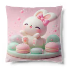 星パンダショップのほわほわマカロンうさぎ Cushion