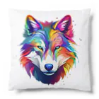 MK's SOLUTIONのカラフルなおおかみ Cushion