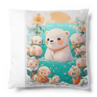 りんりんの可愛いシロクマちゃんショップ　かわいいよ！の水遊びをしている白熊 Cushion