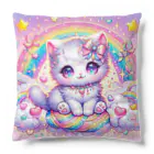 黒猫のluna　SUZURI支店のゆめかわ白にゃんこ(AI) Cushion